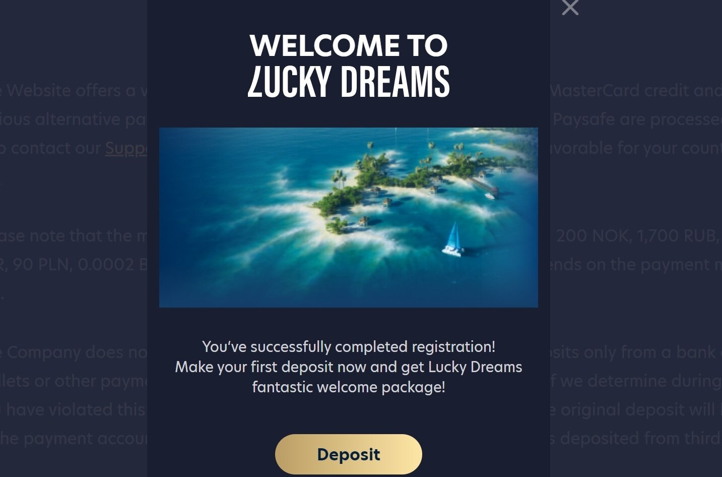 LuckyDreams Casino Deposit