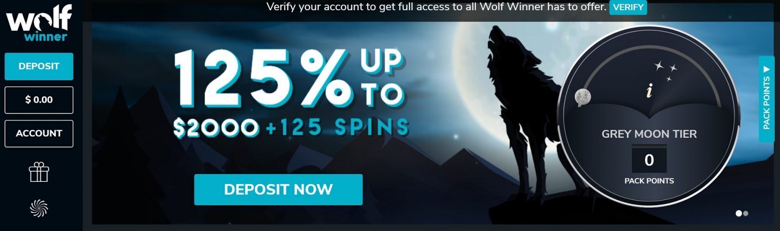 Wolf Winner deposit