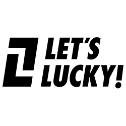 LetsLucky logo black and white